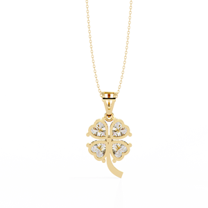 Pendentif en diamant de laboratoire taille cœur à quatre pierres, or rose 14 carats, chaîne à maillons motif floral, cadeau pour mariage, anniversaire, fiançailles - Product Image 6