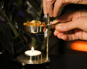 Brûleur réglable en laiton et résine, double fonction, pour bougies chauffe-plat et charbon de bois Bakhoor, encensoir décoratif de table, vente en gros - Product Image 3