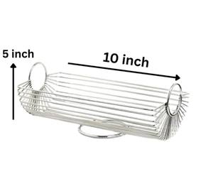 Modern Stainless Steel Wire Oval Fruit Basket Bowl Handles Multifunction Decorative <b>Tabletop</b> Holder Contemporary Kitchen <b>Storage</b> - Product Image 2