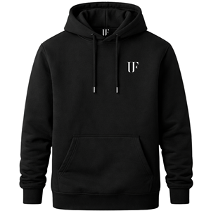Black Hooded <b>Pullover</b> Hoodie <b>Men</b> Regular Fit Long Sleeve 100% Cotton Winter Sweatshirt with Back Custom Logo Letter Pattern - Product Image 1