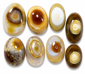 Yemeni <b>Aqeeq</b> Sulemani Hakik Natural Eye Agate Cabochon Oval Shape Loose Gemstone for Jewelry Making - Product Image 1