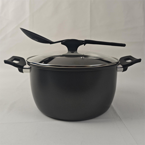 Deluxe <b>Non</b> <b>Stick</b> Casserole <b>Pot</b> Featuring Marble Coated Interior Heavy Duty Forged Aluminum Construction Tempered Glass - Product Image 2