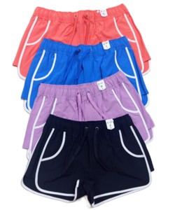 กางเกงว่ายน้ำเอวสูงผู้หญิง ผ้าโพลีเอสเตอร์ 100% ย้อมสี แห้งเร็ว มีเชือกผูก - Product Image 1