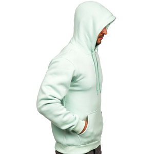 Vente en gros – Nouveau sweat à capuche kangourou pour homme, couleur menthe claire unie, en polaire, manches longues, polyester/coton, séchage rapide, idéal pour l'hiver - Product Image 2