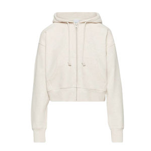 Último Diseño de Sudaderas Cortas para Mujer, Cuello Alto, Lavado Ácido, Logotipo Frontal, 100% Algodón, Servicio OEM a Bajo Costo - Product Image 1