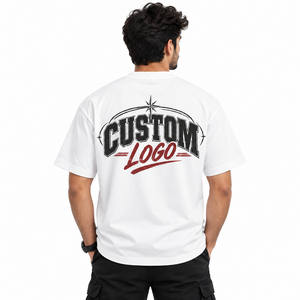 Camiseta Oversize de Algodón Negra para Hombre, Manga Corta, Cuello Redondo, Estilo Casual Urbano, Color Sólido, Tejido de Punto Jersey, Ajuste Holgado, Calidad Superior - Product Image 3