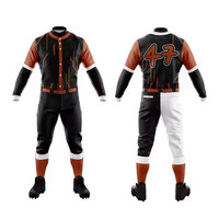 Ensembles d'uniformes de baseball pour hommes personnalisés de haute qualité, manches courtes, respirants, séchage rapide, 100% polyester, logo personnalisé, nom de l'équipe