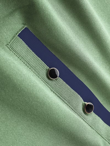 <b>Men's</b> Light <b>Green</b> Cotton <b>Polo</b> <b>Shirt</b> Short Sleeve Solid Color Breathable Knitted Casual With Logo Front Design - Product Image 4