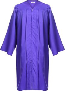 Robe de graduation pour homme adulte, couleur violette, en polyester, pour cérémonie scolaire, uniforme - Product Image 6