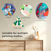 Toile tendue triangulaire de différentes tailles avec cadre en bois, toile vierge pour la peinture, pour artistes et étudiants