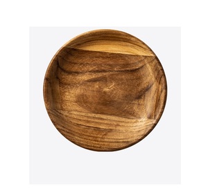 Assiette de service ronde en bois, design minimaliste, plat de couleur unie, finition bois naturel, style rustique, vaisselle minimaliste - Product Image 2
