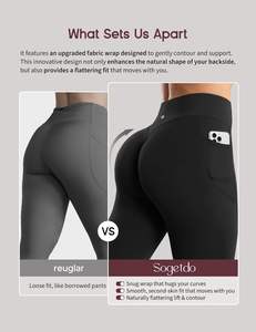 Leggings de sport taille haute pour femmes avec poches, respirants et extensibles, pour le yoga, la gym et l'entraînement – Fournisseur en gros - Product Image 2