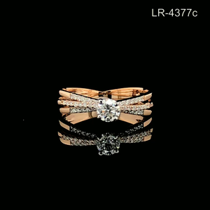 แหวนหมั้นเพชรทรงกลมเจียระไนแบบบริลเลียนท์ทองคำชมพู 14K สำหรับผู้หญิง ของขวัญวันครบรอบแต่งงาน งานเลี้ยง หรือโอกาสพิเศษ - Product Image 1