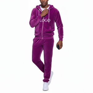 Conjunto de Sudadera y Pantalones de Terciopelo Sólido de 2 Piezas, Transpirable, para Invierno, con Capucha, Ajuste Regular, Personalizado por Fabricante OEM - Product Image 4