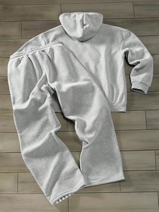 Men's Autumn In-Stock Vintage Style Tracksuit Breathable Poly-Cotton Zip-Up Hoodie & Sweatpants Set with Side Pockets and <b>Print</b> - Product Image 3