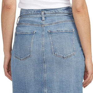 Light Weight Custom <b>Denim</b> <b>Material</b> Made Women Slim Fit Skirt Custom Drawstring Closure Women Skirt OEM Serviced - Product Image 6
