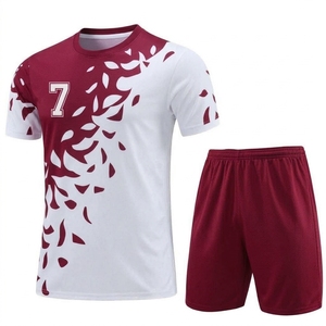 Ensemble de maillots de football personnalisés pour hommes, blanc et bleu, imprimé végétal, sublimé, 100 % polyester, manches courtes, col rond, anti-humidité, grandes tailles - Product Image 3