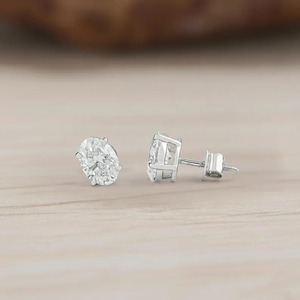 Oval Shape Moissanite Diamond Earring 925 Sterling <b>Silver</b> Customized Wedding Gift & Other Diamond Jewellery - Product Image 5