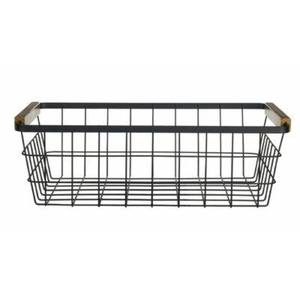 Exclusive Black Metal <b>Wire</b> <b>Storage</b> <b>Basket</b> With Copper Handles Kitchen Pantry Organizer Fruit And Vegetable Bin For Home <b>Storage</b> - Product Image 2