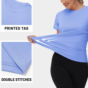 สั่งซื้อเลย เสื้อยืดกีฬาผู้หญิง เนื้อผ้านุ่มพิเศษ ระบายอากาศได้ดี สวมใส่สบาย เหมาะสำหรับการฝึกซ้อม รับสกรีนโลโก้ ขายส่ง - Product Image 3