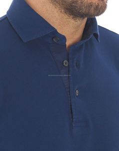 100% algodón informal de manga larga para hombre para Polo cuello abotonado con patrón sólido bordado tela de punto transpirable - Product Image 3