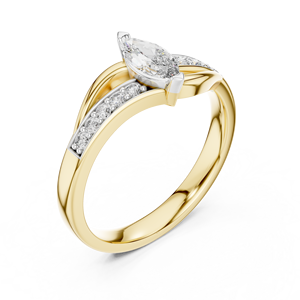 Marquise Cut Lab Grown Diamond Twisted Crossover Pave <b>Ring</b> DEF VVS 14K 18K Yellow Gold Luxury Engagement <b>Rings</b> Factory Wholesale - Product Image 3