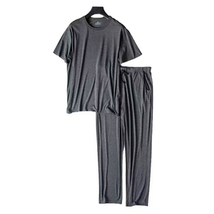 Ensemble de pyjama à col pour homme Royal Bold Plaid, en coton doux et aérien à manches longues, confortable et décontracté, vêtements de nuit pour homme, costumes de maison - Product Image 1