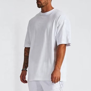 T-shirt de sport oversize pour homme en toile, épaules tombantes, 100 % coton respirant, grandes tailles, logo personnalisé, imprimé par sublimation, éco-responsable - Product Image 1
