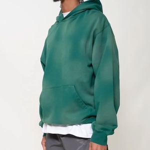 Sweat à capuche vert vintage personnalisé OEM Tie Dye en coton épais avec poche kangourou, style streetwear vierge - Product Image 3