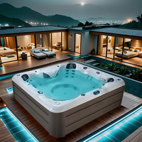 Jacuzzi de luxe Loutsh Garden pour 6 personnes, en acrylique importé, avec commande Balboa, bain à remous extérieur, spa avec haut-parleur musical