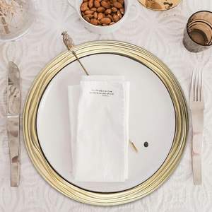 จานรองอาหารสแตนเลสตกแต่งสไตล์โมเดิร์น ปลอดสารพิษ เป็นมิตรกับสิ่งแวดล้อม สำหรับงานแต่งงาน งานเลี้ยง ร้านอาหาร และการจัดโต๊ะอาหารที่บ้าน - Product Image 5