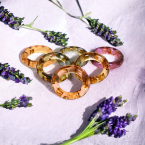 Modern Design Napkin Ring for Wedding Dining <b>Table</b> Handicraft <b>Top</b> Quality <b>Resin</b> Inlay Napkin Ring for Tableware Set of 6 - Product Image 5