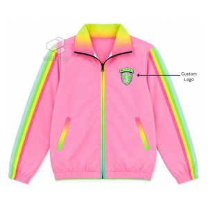 Custom Cheerleading Neon Windbreaker Warm Up <b>Jacket</b> Cheer Squad Apparel For Dance Practice & Competition Girls Sports Outerwear - Product Image 1