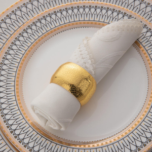 Anneaux de serviette en métal doré de luxe pour fête, mariage, dîner, porte-serviettes décoratif, boucle de serviette ronde - Product Image 5