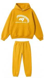 Pantalones Deportivos Casuales Unisex de Color Amarillo Sólido, Cintura con Cordón, Corte Regular, Largos, Poliéster/Algodón, Transpirables, para Primavera, 2 en 1 - Product Image 1