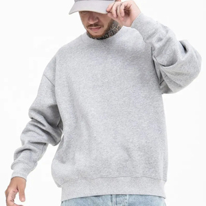 Men's 100% Cotton High Quality Oversized Sweatshirt Custom Logo Boxy Fit Hip Hop Plain Crewneck Embroidered Technics - Product Image 3