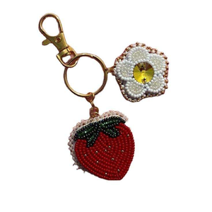 Porte-clés de luxe fait main brodé, classique, écologique, avec perles, breloque de sac, accessoires, perles de rocaille, porte-clés de voiture, vert, tendance, MULTI - Product Image 2