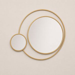 DOUBLE <b>CIRCLE</b> ACCENT <b>WALL</b> <b>MIRROR</b> Brass Round <b>Wall</b> <b>Mirror</b> Set Decorative Accent <b>Mirror</b> for Living Room Bedroom Entryway - Product Image 2