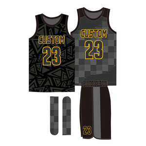 Ensemble de maillots de basket-ball personnalisés à impression numérique pour l'été, jaune 23, unisexe, adulte, athlétique, respirant, en polyester, anti-transpiration - Product Image 4