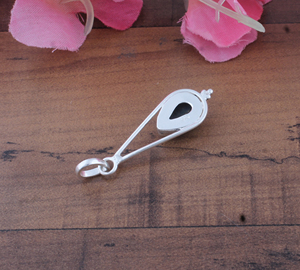 Pendentif ovale en onyx noir fait main SHREE JAIPUR SILVER, en argent sterling 925, serti clos, style bohème vintage, pierre fantaisie en forme de goutte d'eau, 18 - Product Image 4