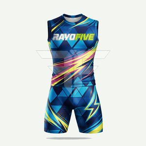 Uniforme de Atletismo para Adultos de Último Diseño, Transpirable, Antibacteriano, Ligero, 100% Poliéster, Personalizable, de Alta Calidad para Correr - Product Image 4