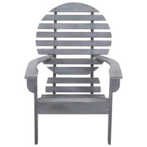 Silla Adirondack gris de madera maciza de acacia, muebles elegantes para patio - Product Image 2