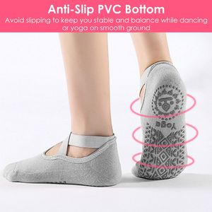 Confezione da 6 Calzini Antiscivolo da Donna con Cinturini per Yoga, Pilates, Danza Indoor e Camminata Ospedaliera - Puro Comfort - Product Image 4
