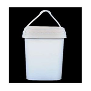 Seau carré en plastique blanc de 18 L, en PP, avec couvercle à bascule hermétique, pour l'emballage et le stockage en gros - Product Image 1
