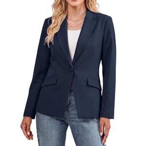 Blazer Largo a Cuadros de Algodón para Mujer, Verde, Frente Abierto, Estilo Casual Elegante, Chaqueta de Traje a Medida - Product Image 5