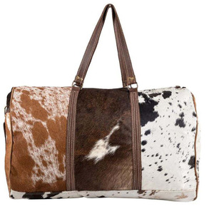 Handmade genuine cowhide leather hair on travel duffle <b>bags</b> wholesale bulk OEM supplier premium quality in low price - Product Image 1
