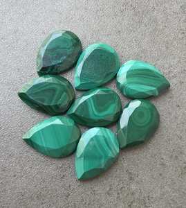 Malachite naturelle, forme goutte d'eau, taille tablette, calibrée, pierre précieuse en vrac pour bijoux - Product Image 4