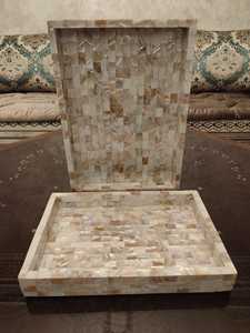 Plateau de rangement en nacre incrustée – Organisateur élégant en mosaïque de coquillages à motif personnalisé pour intérieurs modernes et luxueux - Product Image 6