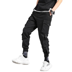Venta al por mayor de pantalones ligeros de fitness para correr para los hombres superventas elástico casual estilo deportivo logotipo personalizado algodón Cargo pantalón medio - Product Image 3
