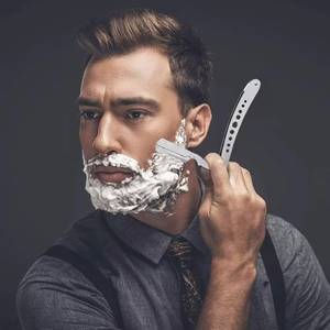 Morje Surgical Straight <b>Razor</b> Stainless Steel Single Blade Non-Disposable for <b>Men</b> Barber Shop Use Plastic Handle - Product Image 2